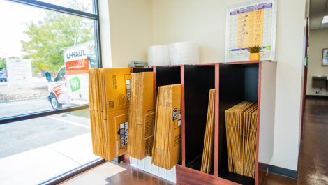 Boxes for sale at the Towne Storage Colt Plaza Storage Facility