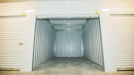 Inside a storage unit at the Towne Storage Colt Plaza Storage Facility