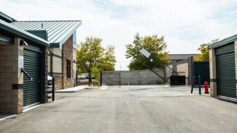 Front gate in the air at the Towne Storage Colt Plaza Storage Facility