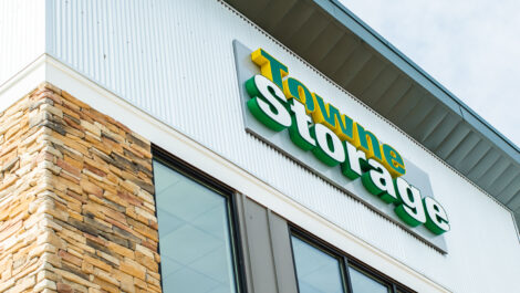Towne Storage building sign at the Towne Storage Colt Plaza Storage Facility