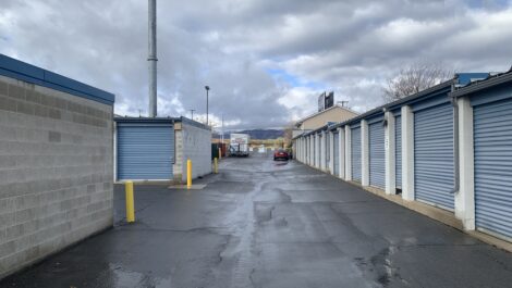 Rows of exterior storage units at the Towne Storage West Valley Storage Facility