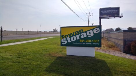 Main sign at the Towne Storage West Jordan Storage Facility