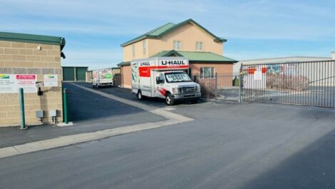 Uhaul trucks at the Towne Storage West Jordan Storage Facility