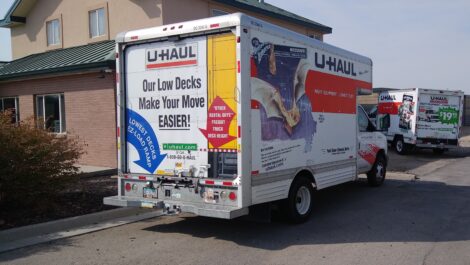 Uhaul trucks for rent at the Towne Storage West Jordan Storage Facility