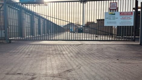 Exterior green gate at the Towne Storage West Jordan Storage Facility