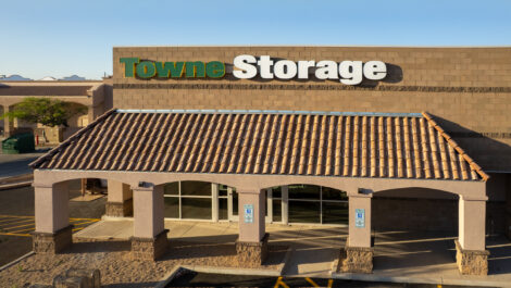 Tan exterior Towne Storage Facility in surprise Arizona